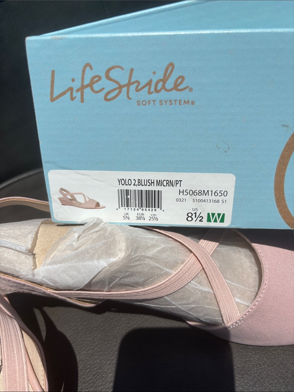 Life Stride Blush Pink Crisscross Slingback Sandals - Women sz 8.5 new - Picture 7 of 7